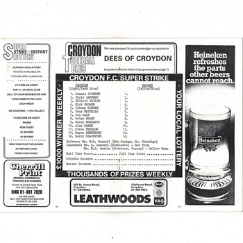 Croydon v Havant FA Cup Football Programme 1989/90