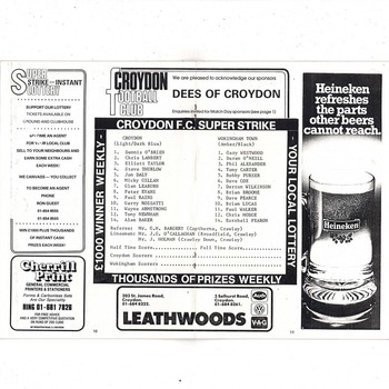 Croydon v Wokingham Town FA Cup Football Programme 1989/90 + Press cutting