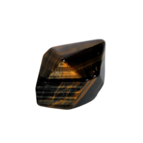 Tigers Eye Palm Stone Faceted sides.