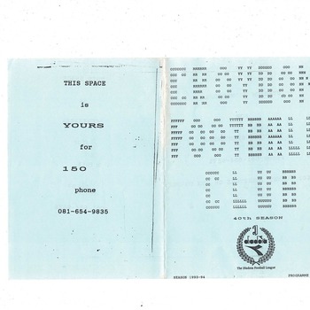 Croydon v Corinthian Casuals FA Cup Football Programme + Press cutting 1993/94