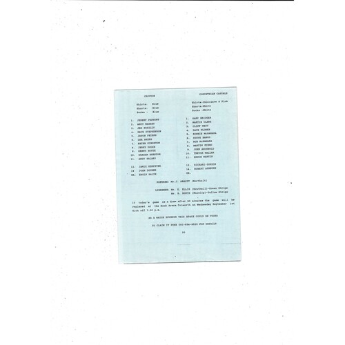 Croydon v Corinthian Casuals FA Cup Football Programme + Press cutting 1993/94