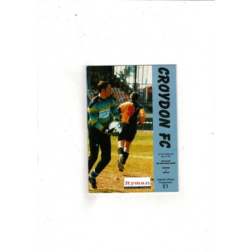 Croydon v Enfield FA Cup Football Programme 1998/99
