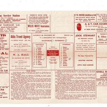 Dagenham v Tonbridge FA Cup Football Programme 1967/68