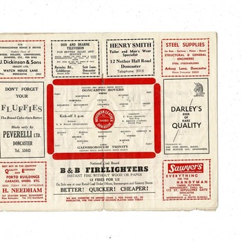 Doncaster Rovers v Gainsborough Trinity FA Cup Football Programme 1959/60