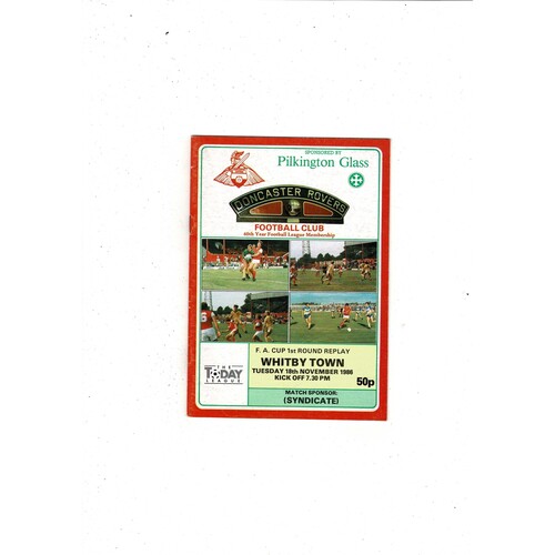 Doncaster Rovers v Whitby Town FA Cup Replay Football Programme 1986/87