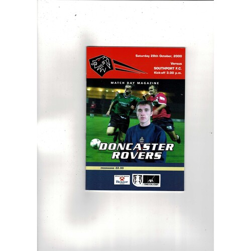 Doncaster Rovers v Southport FA Cup Football Programme 2000/01