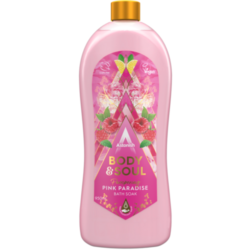 Astonish Body & Soul Bath Soak Pampering Pink Paradise 950ml