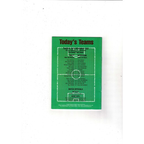 Emley v Morecombe FA Cup Replay Football Programme 1997/98