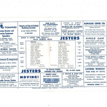 Enfield v Wimbledon FA Cup Football Programme 1977/78