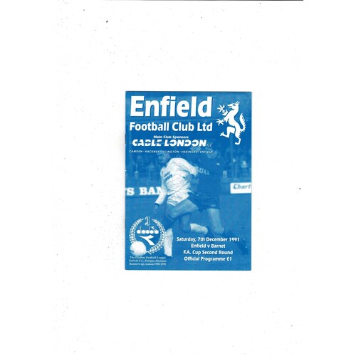 Enfield v Barnet FA Cup Football Programme 1991/92