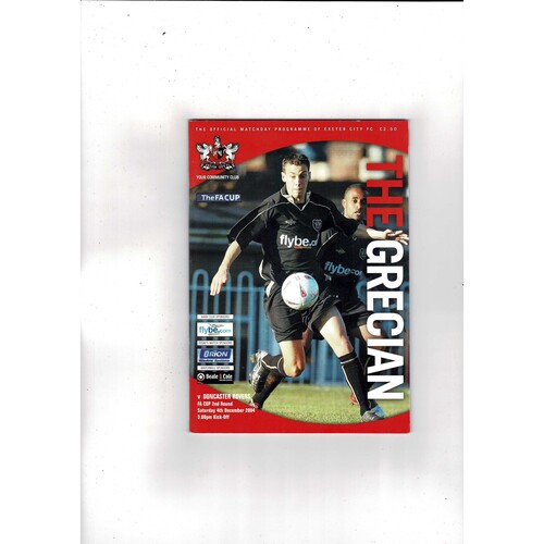 Exeter City v Doncaster Rovers FA Cup Football Programme 2004/05