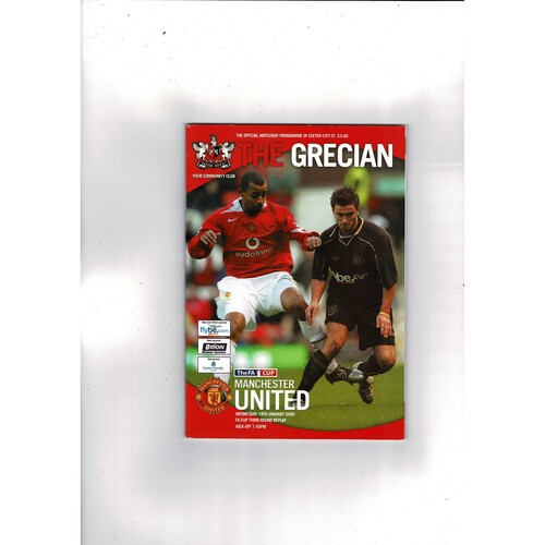Exeter City v Manchester United FA Cup Replay Football Programme 2004/05