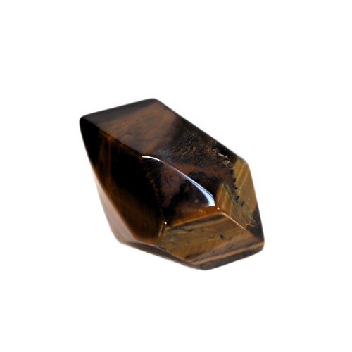 Tigers Eye Palm Stone Faceted sides.