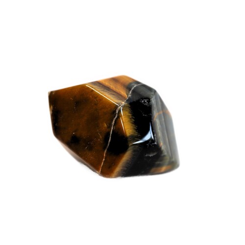 Tigers Eye Palm Stone Faceted sides.