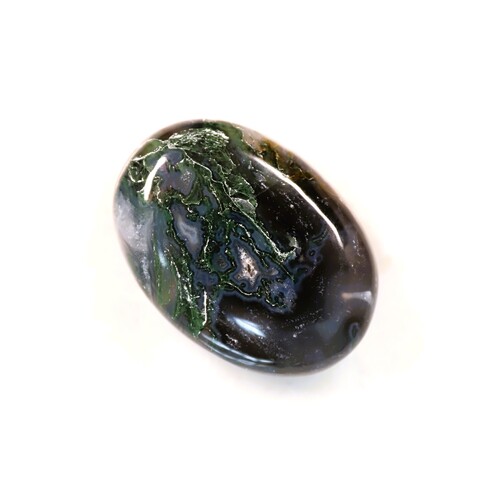 Green Moss Agate Palm Stone