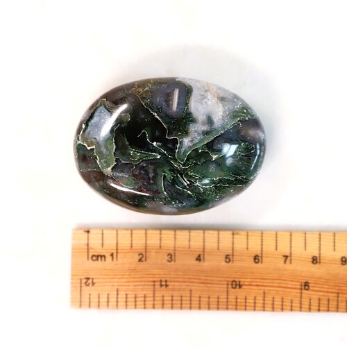 Green Moss Agate Palm Stone