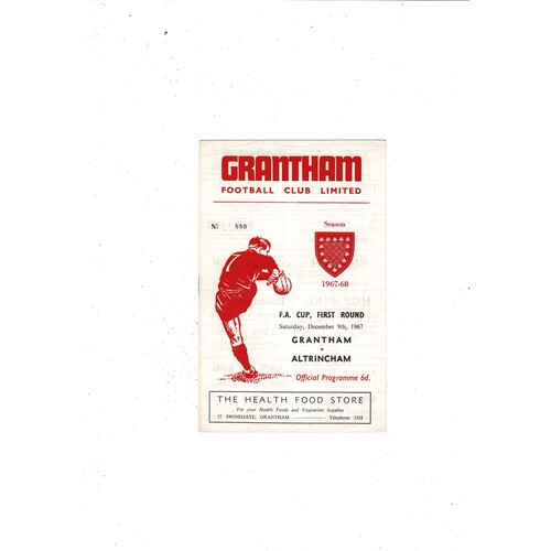 Grantham v Altrincham FA Cup Football Programme 1967/68