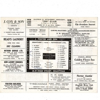 Grantham v Rotherham United FA Cup Football Programme 1970/71