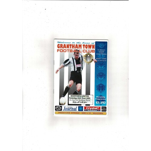 Grantham v Bedworth United FA Cup Football Programme 2000/01