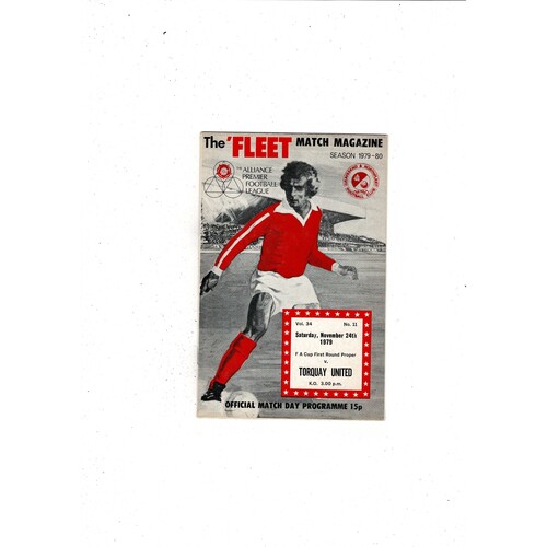 Gravesend & Northfleet v Torquay United FA Cup Football Programme 1979/80