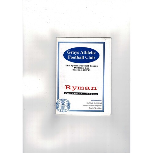 Grays Athletic v Aldershot FA Cup Football Programme 1998/99