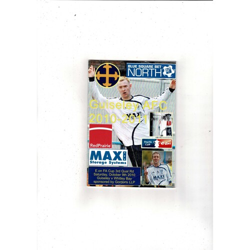 Guiseley v Whitley Bay FA Cup Football Programme 2010/11