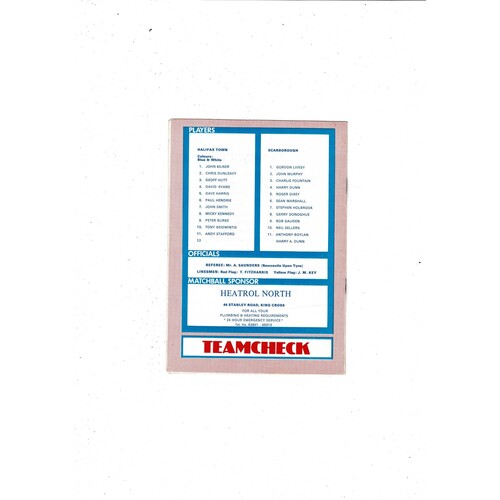 Halifax Town v Scarborough FA Cup Football Programme 1979/80