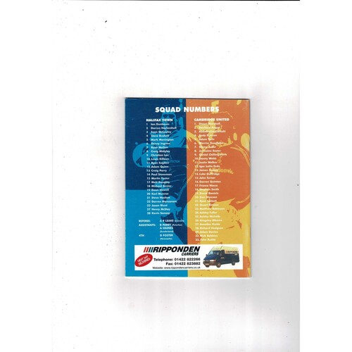 Halifax Town v Cambridge United FA Cup Football Programme 2004/05