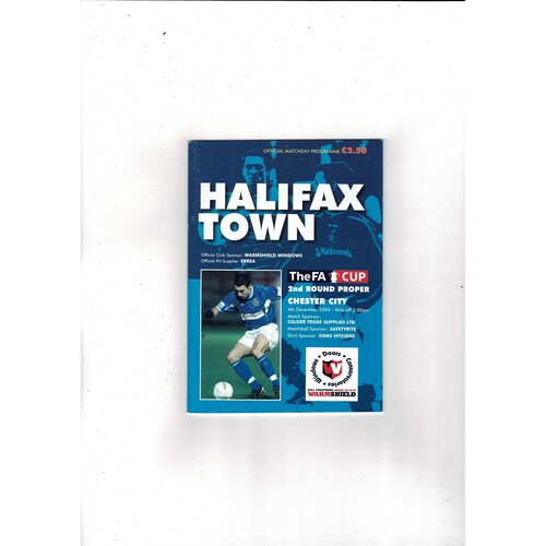 Halifax Town v Chester City FA Cup Football Programme 2004/05