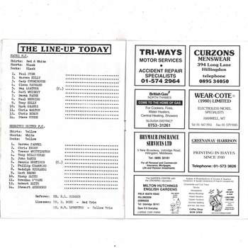 Hayes v Redditch United FA Cup Football Programme 1988/89