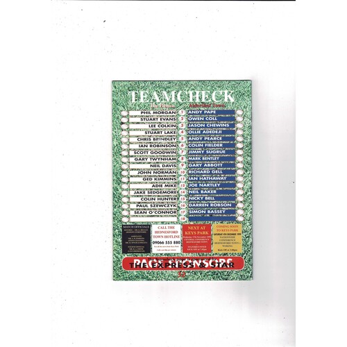 Hednesford Town v Aldershot Town FA Cup Replay Football Programme 1999/00