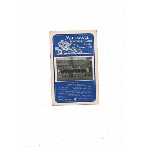 1956/57 Millwall v Crystal Palace FA Cup Football Programme