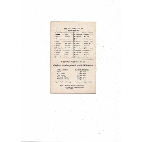 1956/57 Millwall v Crystal Palace FA Cup Football Programme