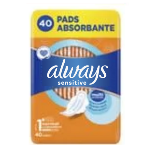 Always sensative sanitary pad normal with wings 40 pads