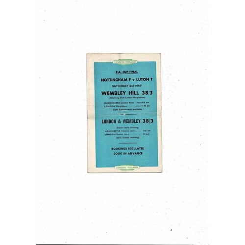 1958/59 Manchester City v Leicester City Football Programme