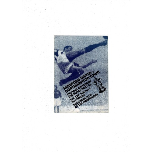 Hereford United v Northampton Town FA Cup Replay Football Programme 1971/72 @ West Bromwich Albion