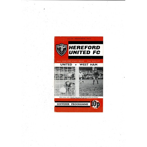 Hereford United v West Ham United FA Cup Football Programme 1971/72