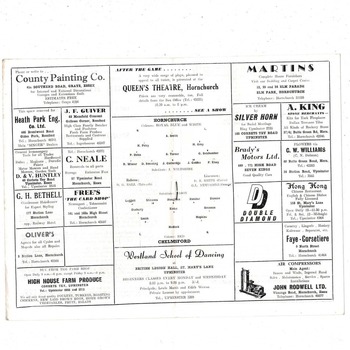 Hornchurch v Chelmsford FA Cup Football Programme 1966/67