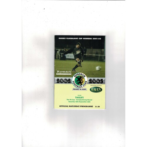 Horsham v Yaxley FA Cup Football Programme 2002/03