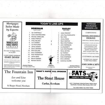 Horsham v Yaxley FA Cup Football Programme 2002/03