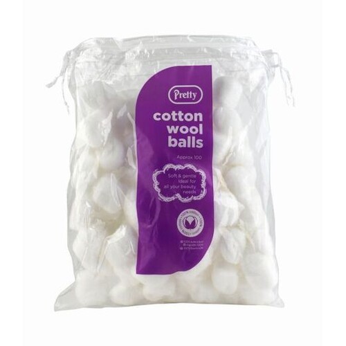 Pretty Cotton Wool Balls White 100's