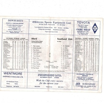 Ilford v Southend United FA Cup Football Programme 1974/75