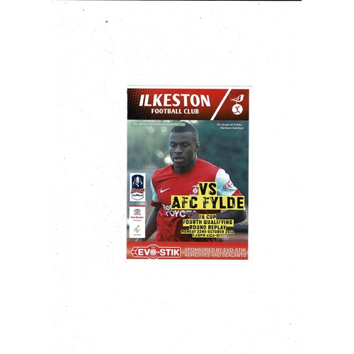 Ilkeston v AFC Fylde FA Cup Replay Football Programme 2012/13