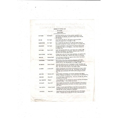 Irthlingborough Diamonds v Cambridge City FA Cup Football Programme 1970/71