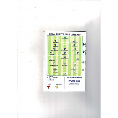 Lancaster City v Winsford United FA Cup Football Programme 1991/92