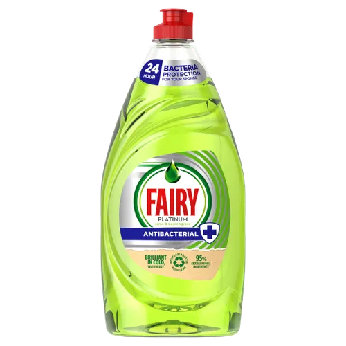 Fairy Platinum Quick Washing Up Liquid  Anti-Bacterial Lime 820ml