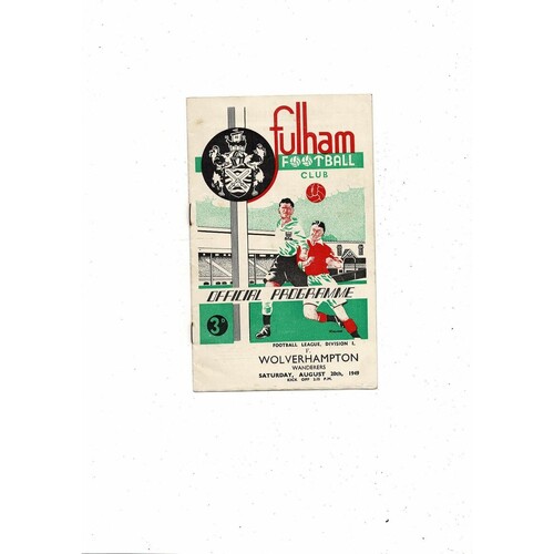 1949/50 Fulham v Wolves Football Programme