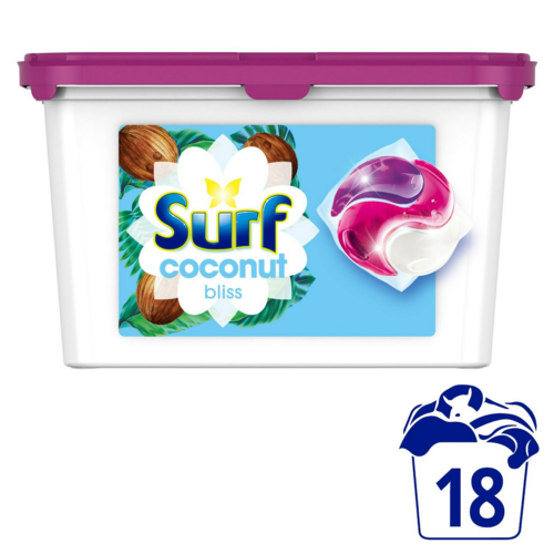 Surf 3-in-1 Coconut Bliss Washing Capsules 18 W
