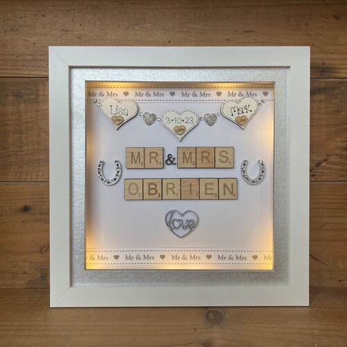 9" Mr & Mrs Wedding Box Frame