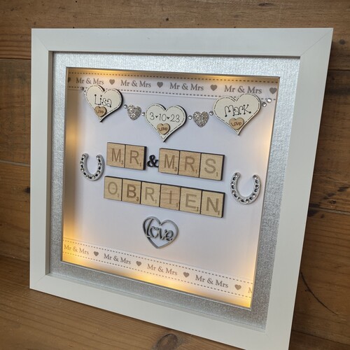 9" Mr & Mrs Wedding Box Frame